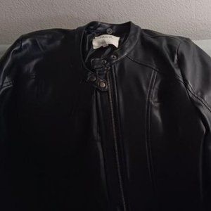 Womens Jacket , Shiny Black, Removable Hoodie, (Jack)